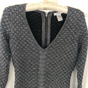 Cache holiday special occasion Dress Metallic Silver Size XS